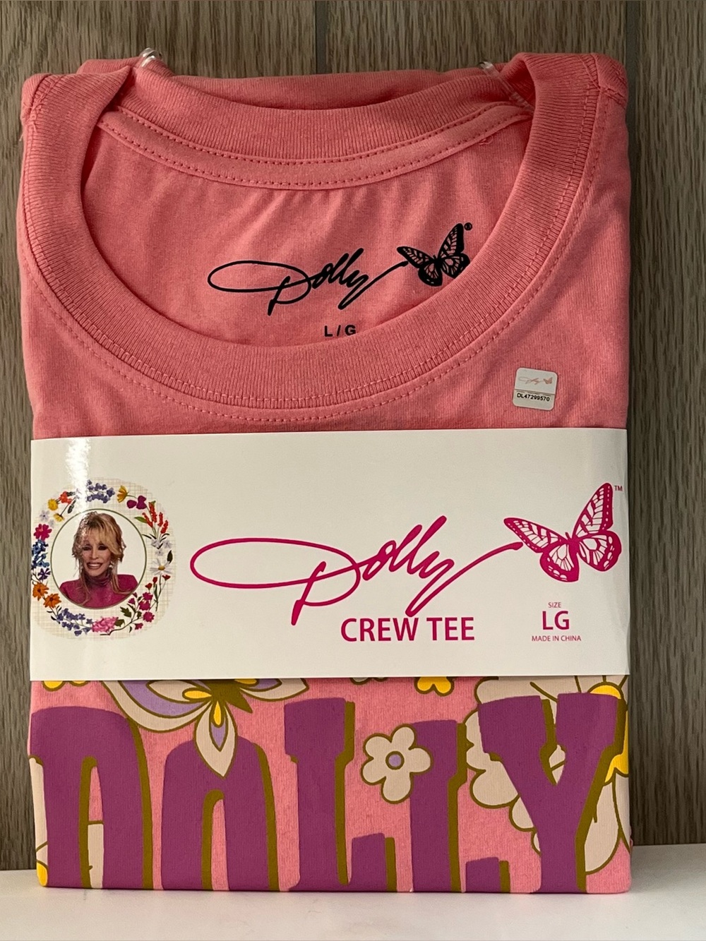 New DOLLY PARTON Flowers T-Shirt Size L large Spring Wildflower DG Exclusive